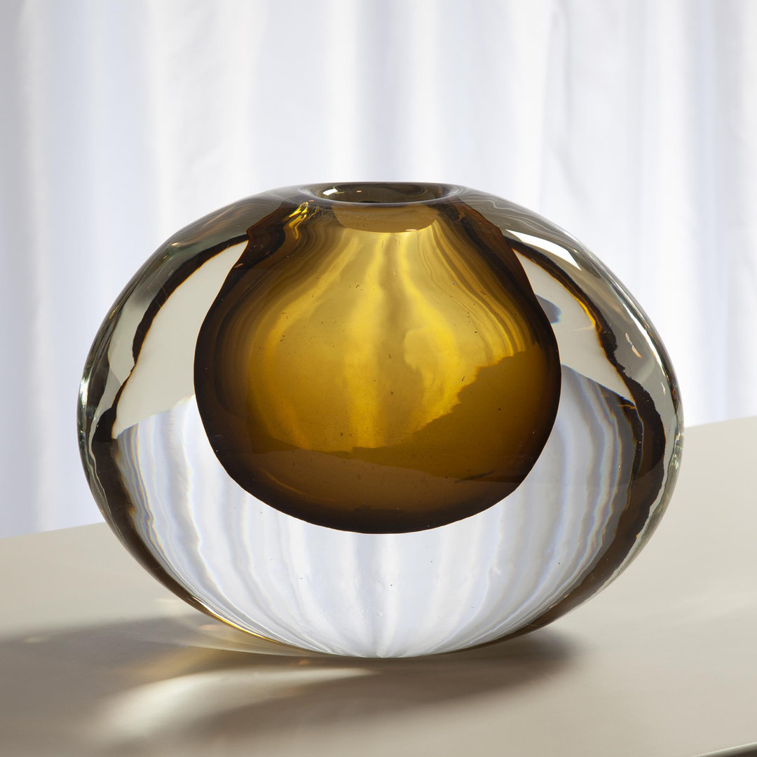 Offset Round Vase-Moss Green Global Views