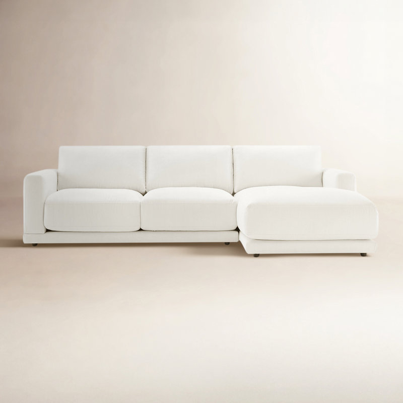 Blakes 2-Piece Upholstered Stationary Chaise Sectional, Flanigan Cotton, Right Hand Facing