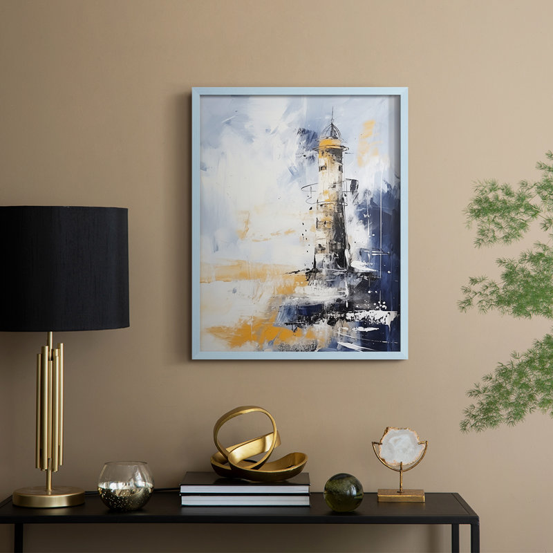 «NAUTICAL Series», impression encadrée en bois massif, Bleu, H 15 po x l 12 po
