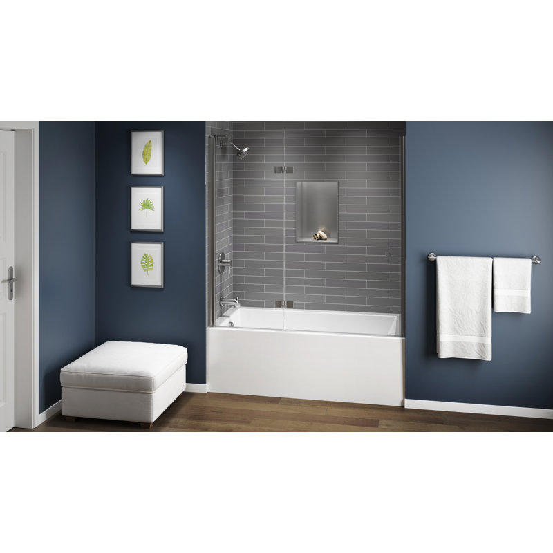 SIGNATURE® Rectangle Flat Front 6632 Skirted Soaking LH Access Panel Oyster, Right, White