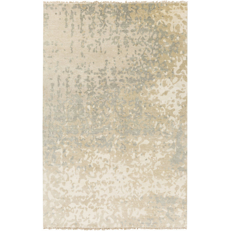 Watercolor Ivory/Slate Solid Rug, Rectangle 2' x 3'