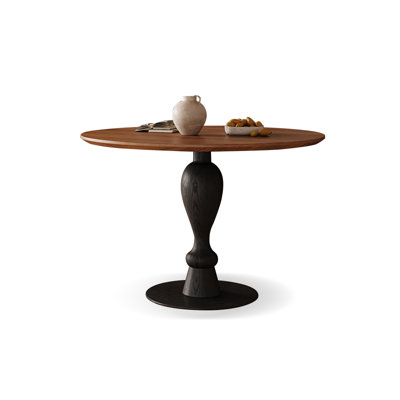Nut-brown Round Solid Wood Dining table