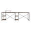 Bureau industriel en L avec tablettes de rangement, noyer