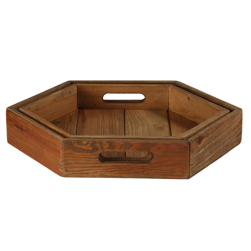Kalum Solid Wood Tray - Set of 2