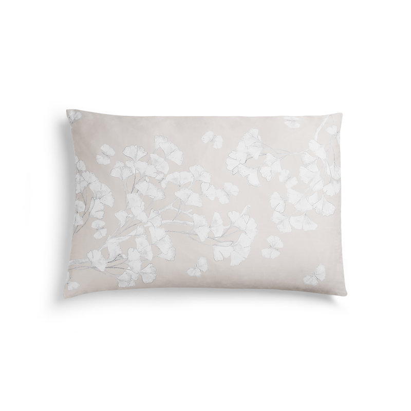 Butterfly Gingko Shams, Standard, White;Stone