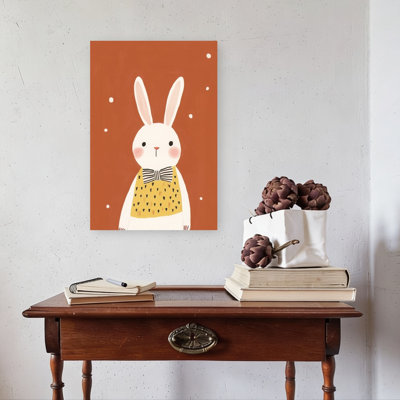 Adorable reproduction d'art mural de lapin mignon et minimaliste