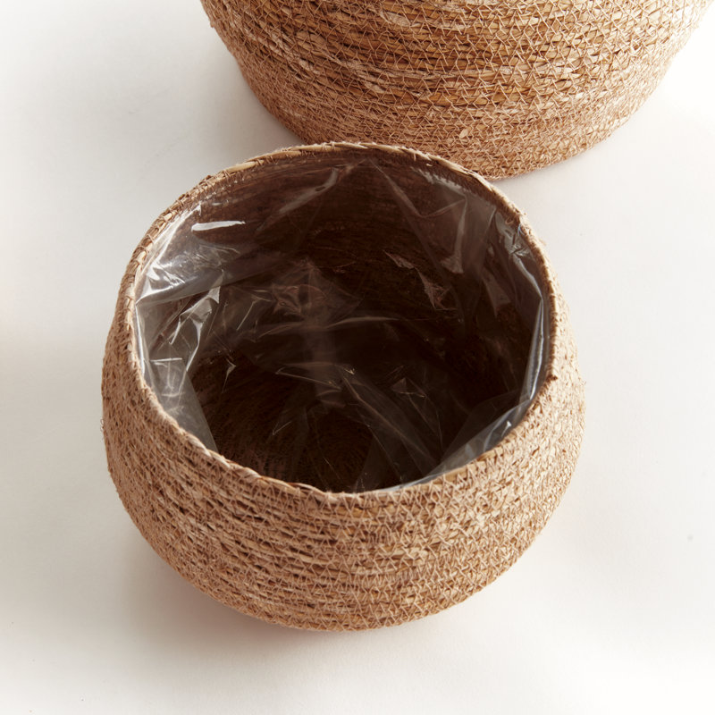 SEAGRASS ROUND TAPERED BASKETS, SET OF 3