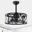 Ventilateur de plafond industriel à 20 pales de 20 po avec télécommande, ventilateur de plafond à 5 pales en ABS de petite taille - noir mat