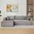 Compression Sectional Couch With Comfy Chaise, Boneless L Shape Sofa With Deep Seat, Minimalist Modular Sleeper For Living Room-967521290