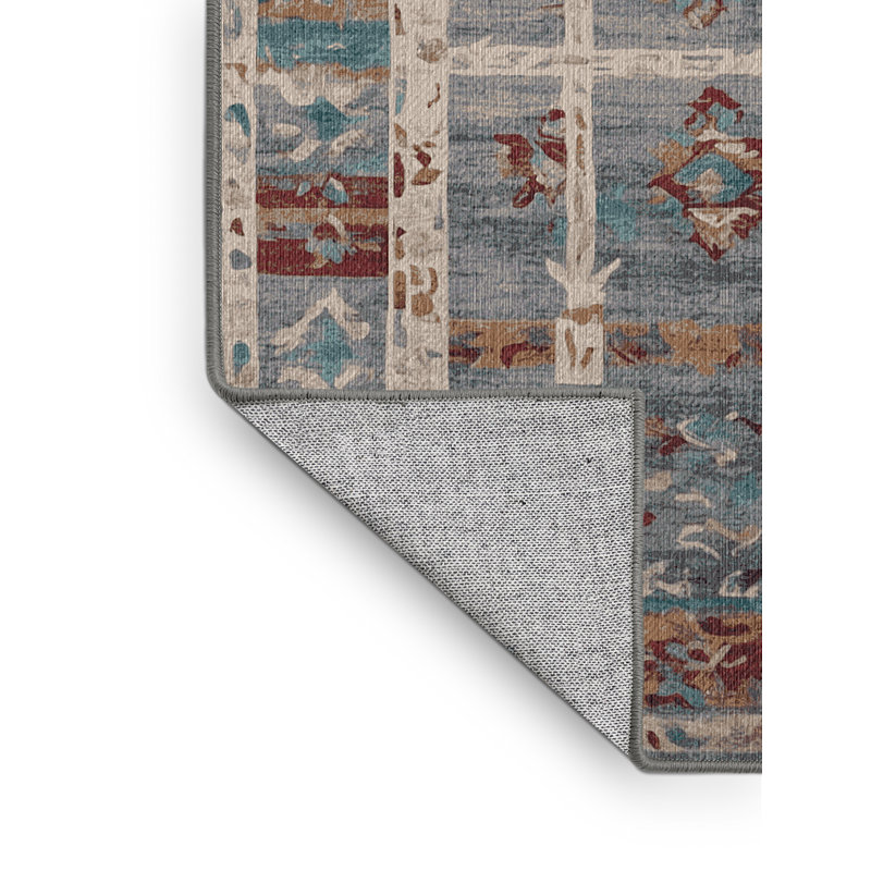 Tapis gris lavable à la machine, Carré 4 pi