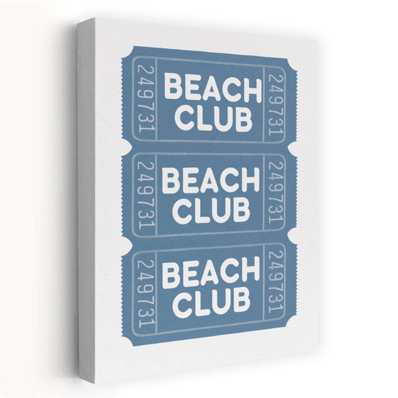«Summer Beach Club billets» abstrait, art mural côtier, H 60 po x l 40 po