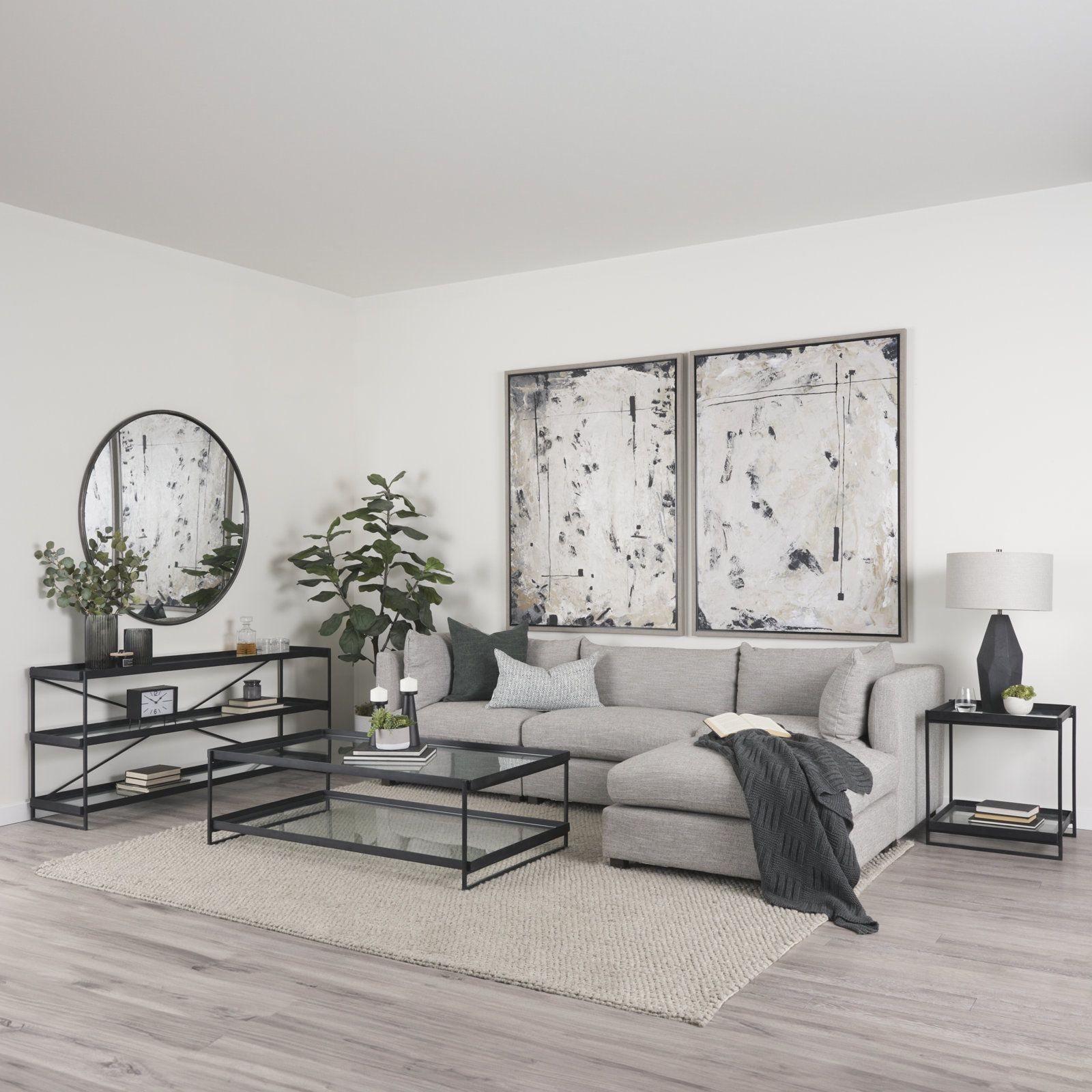 Lupita 16" Console Table, 72 x 16 x 30, Black