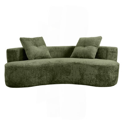79.5"  3 Seater Couch For Living Room, Boneless Couch With 2 Pillows,Upholstered Floor Sofa