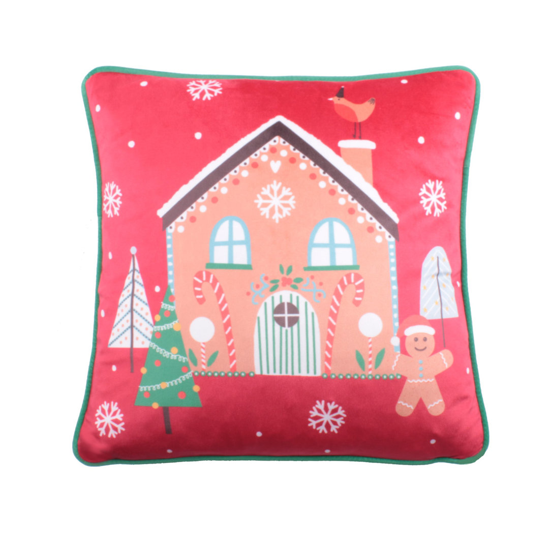 Gingerbread Man Square Throw Cushion