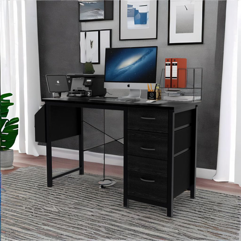 Bureau avec prise de courant, Noir, noir, noir, noir, Noir, noir, noir, noir