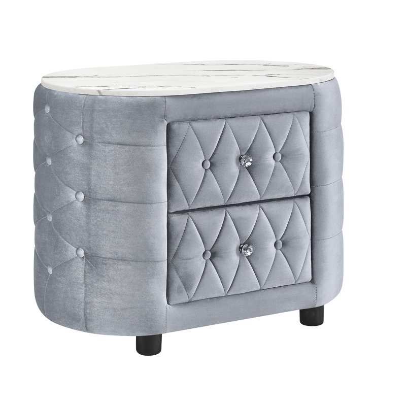 Table de chevet Natalia - gris, Gris
