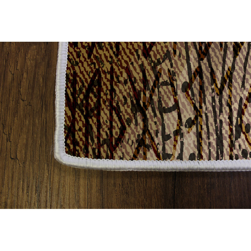 Luxurious Woven Carpet 5.2 x 7.5 ft, 100% Polyester, 0.4 in Pile Height | Antibacterial, Non-Slip PVC Dot Underside, Machine Washable | Elegant 3D Digital Print Design, Perfect for Living Room & Bedroom Décor