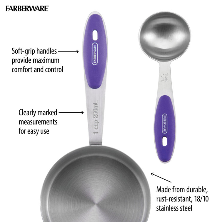  Farberware Color 9-Piece Plastic Measuring Cups and Spoons Set:  Home & Kitchen
