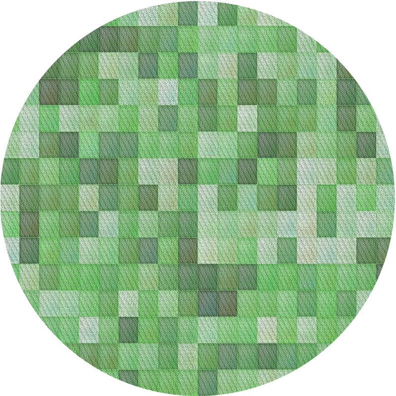 Tapis vert tissé à la machine, Rond 8 pi