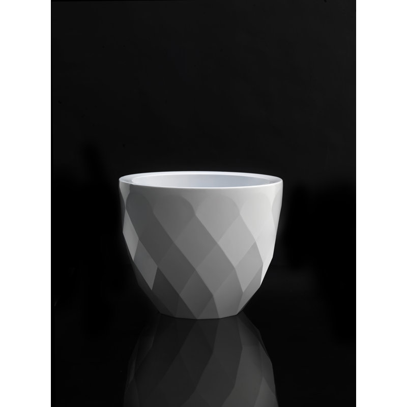 Vases Polyethylene Resin Pot Planter, 17.75" H x 21.75" W x 21.75" D, White