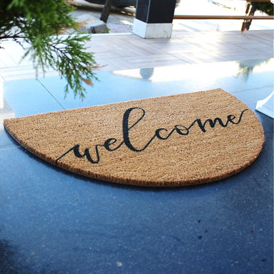 Durable Coco Doormat, 27.6 x 15.7 inches | 100% Natural Coconut Fiber, Eco-Friendly, Brown & Black Design | Perfect for Indoor & Outdoor Entryways, Heavy-Duty, Easy to Clean, Stylish Welcome Mat