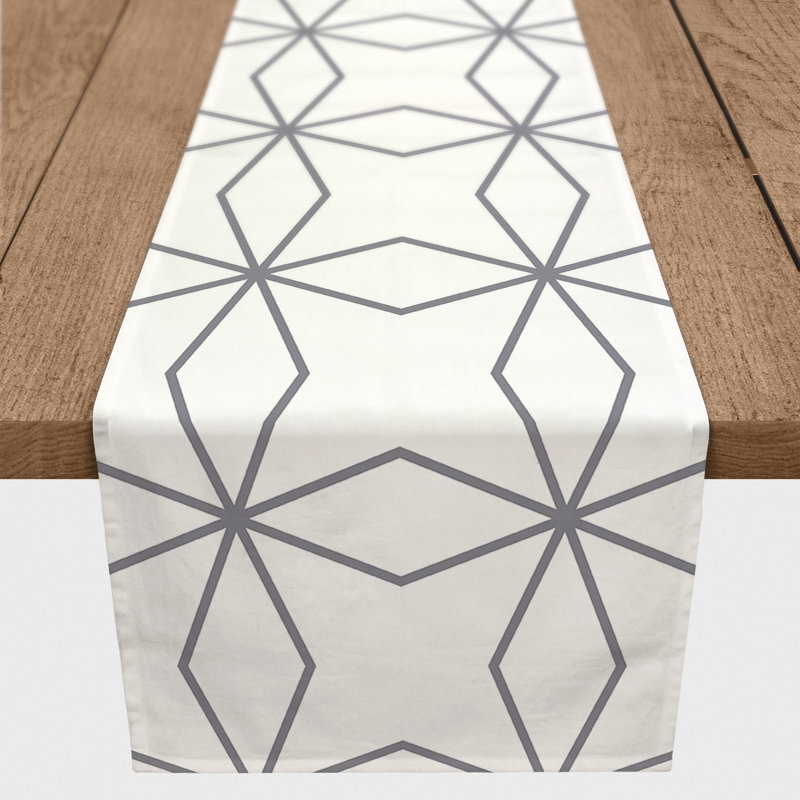 Chemin de table Aarnoud, 90 po x 16 po, Gris