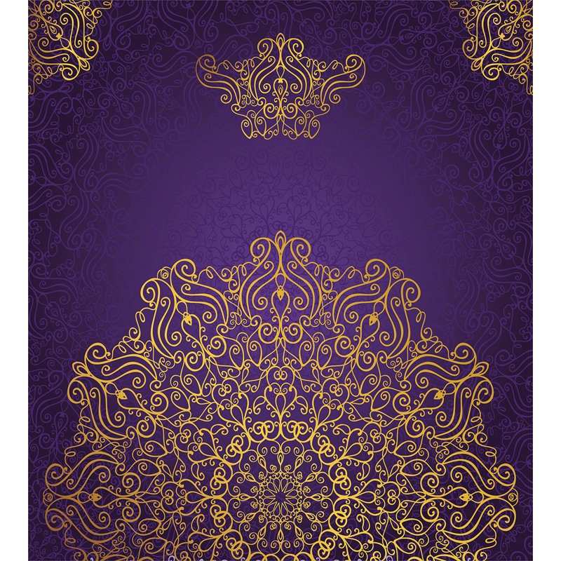 Purple and Gold Mandala Queen Duvet Cover Set