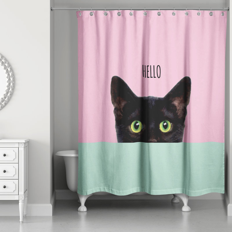 Rideau de douche simple Cats Collection, Rose
