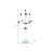 23" Clear And Silver Crystal Tabletop Candelabra Candle Holder