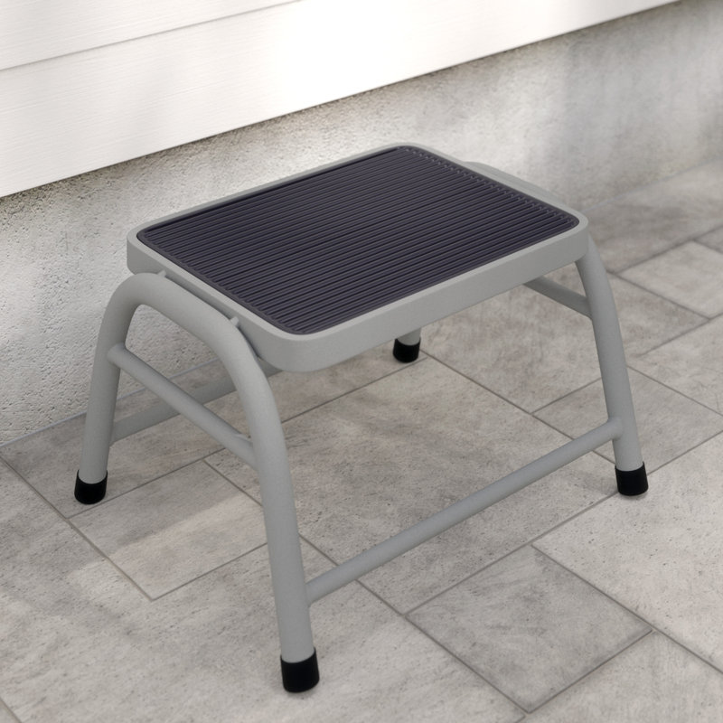 1 - Step Steel Lightweight Step Stool, Silver