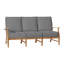 Croquet 75.75" Wide Outdoor Teak Patio Sofa with Cushions-1041148325-1065669894-970385457