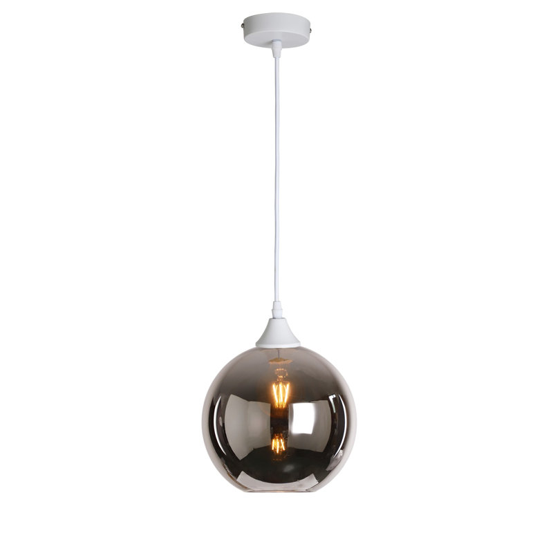 Aeva-Louise 1 - Light Globe Pendant, White, Silver