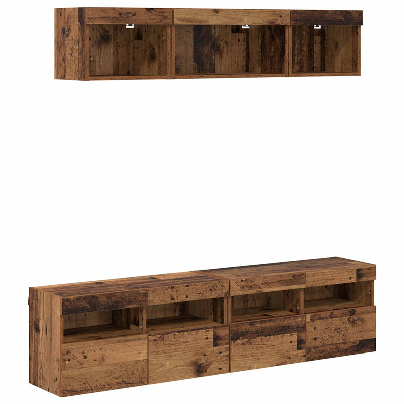 Unfinished TV Stand for TVs up to 70", Old Wood
