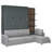 Gray Queen Size Bed Wall With And Shelves, Perfect For Small Apartments, Functional Comfortable Space - Saving Option , Sleeping