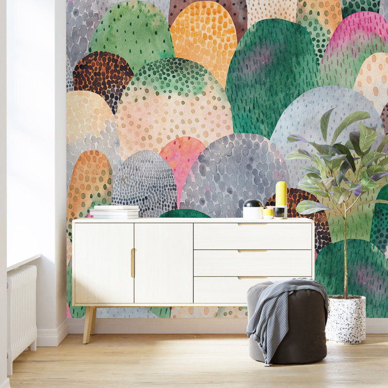Keyashia Peel & Stick Abstract Wall Mural, 8.33' W x 8.33' L