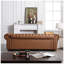 Canapé Chesterfield classique en similicuir brun avec structure en bois massif