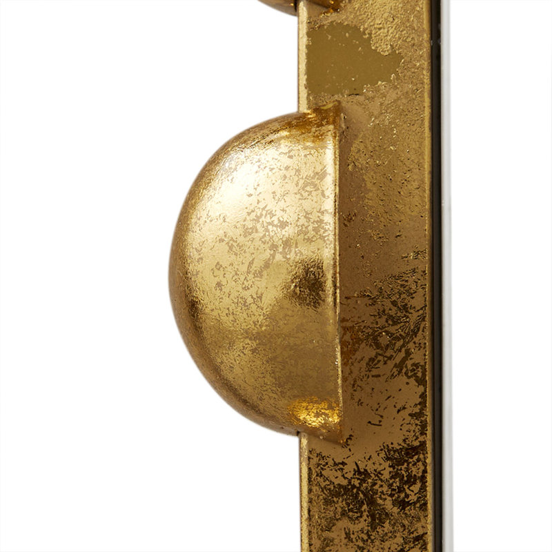36" Round Gold Beaded Metal Wall Mirror