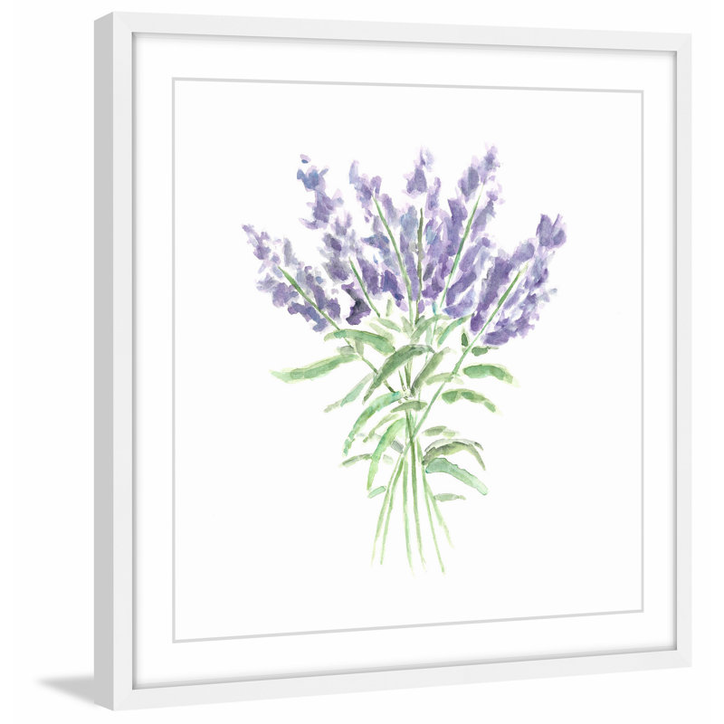 « lavande herbes », reproduction d’art encadrée, H 18 po x l 18 po x P 1,5 po