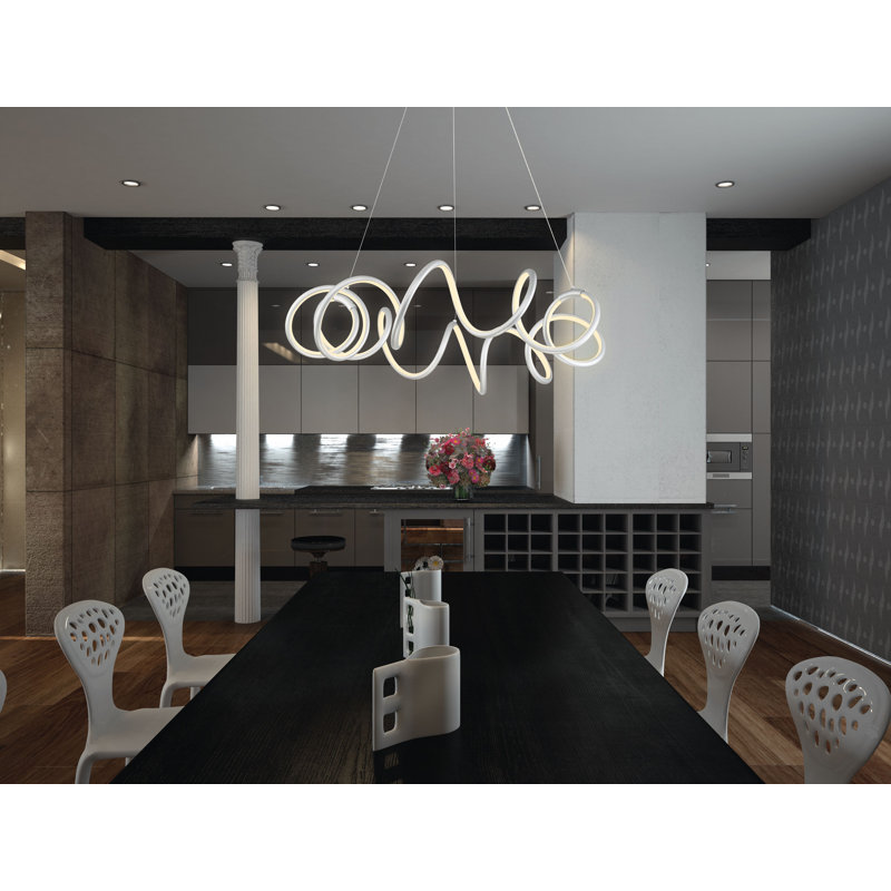 Wachapreague Dimmable LED Chandelier, Satin Nickel