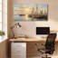 Voiliers au coucher du soleil dans le port, tableau sur toile tendue-311635437