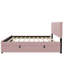 Lit plateforme double en velours avec lit gigogne-1309726181