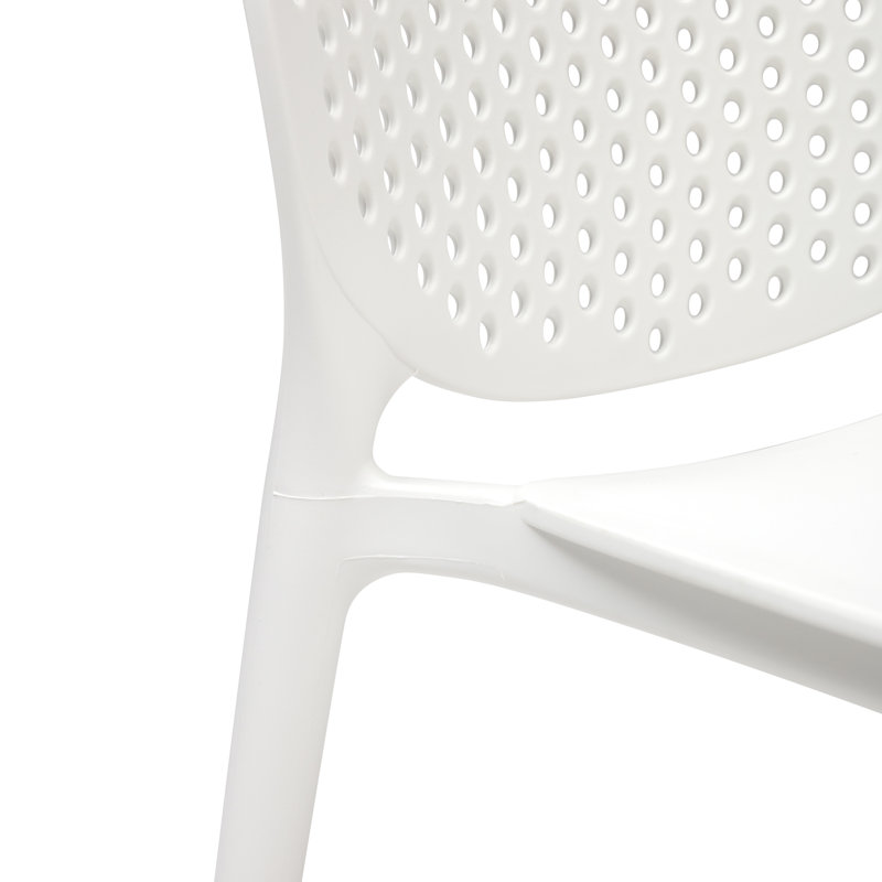 Chaise de salle à manger d'extérieur empilable, Blanc