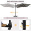 Parasol carré suspendu 8 pi x 8 pi gris clair