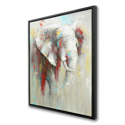 «Abstract Elephant with Paint Splash», reproduction d'art sur toile encadrée