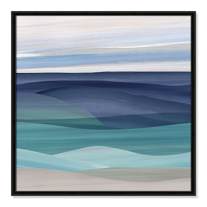 «Blue Valley Print» par Carol Robinson, Espresso, H 25,5 po x l 25,5 po x P 2 po