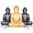 Trio of Buddhas Tablecloth - White Ethnic Livingroom Decor