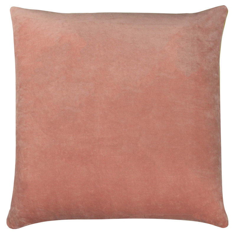 Square Cushion Cover, Pink/Ochre, Pillow Cover Only - No Insert