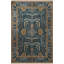 Tapis décoratif vintage à motif floral bleu et jaune-1660959182