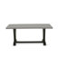L'ensemble de salle à manger 6 pièces contient une table de salle à manger rectangulaire avec des pieds en V et 4 chaises rembourrées en tissu Shitake en lin avec un banc, finition noire brossée