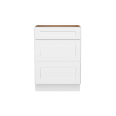 Furinno Shaker Drawer Base Kitchen Cabinet with 3-Drawers, Ready to Assemble, 24 D x 24 W x 34.5 H, White